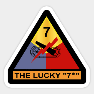 7th Armored Division - The Lucky 7 wo Txt Sticker